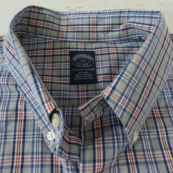 Brooks Brothers American Supima Plaid Long Sleeve Shirt - Picture 7 of 7